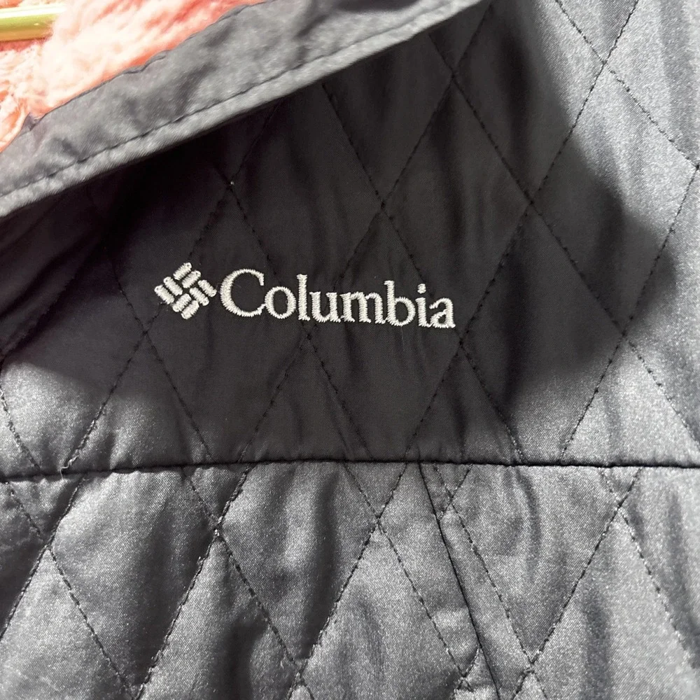 Columbia Girls Youth XL 18-20 Black Full Zip Peach Plush Interior‎ Hooded